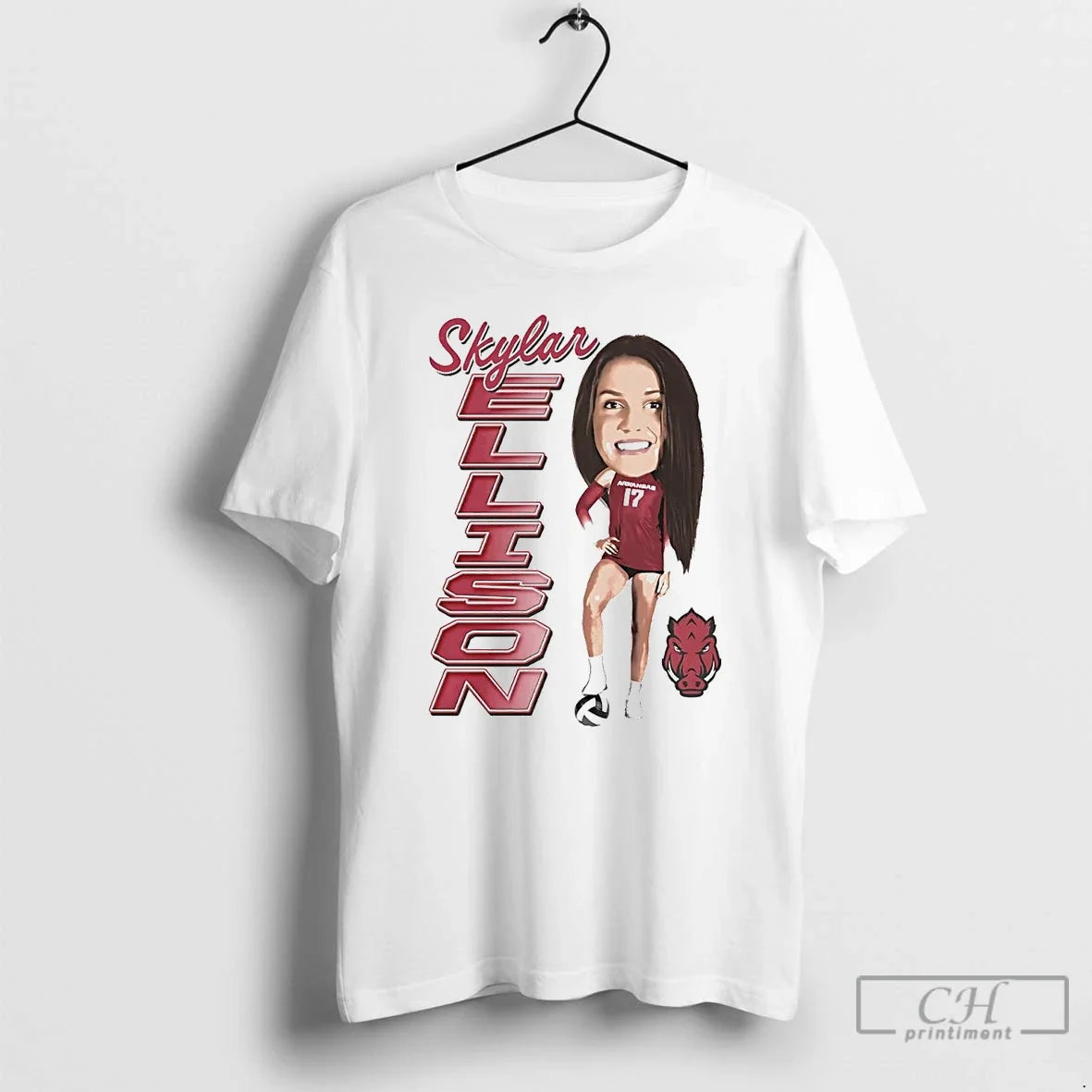 Classic Skylar Ellison Big Head Caricature Arkansas T-Shirts, Hoodie, Sweatshirt - T-Shirt, Sweatshirt, Hoodie