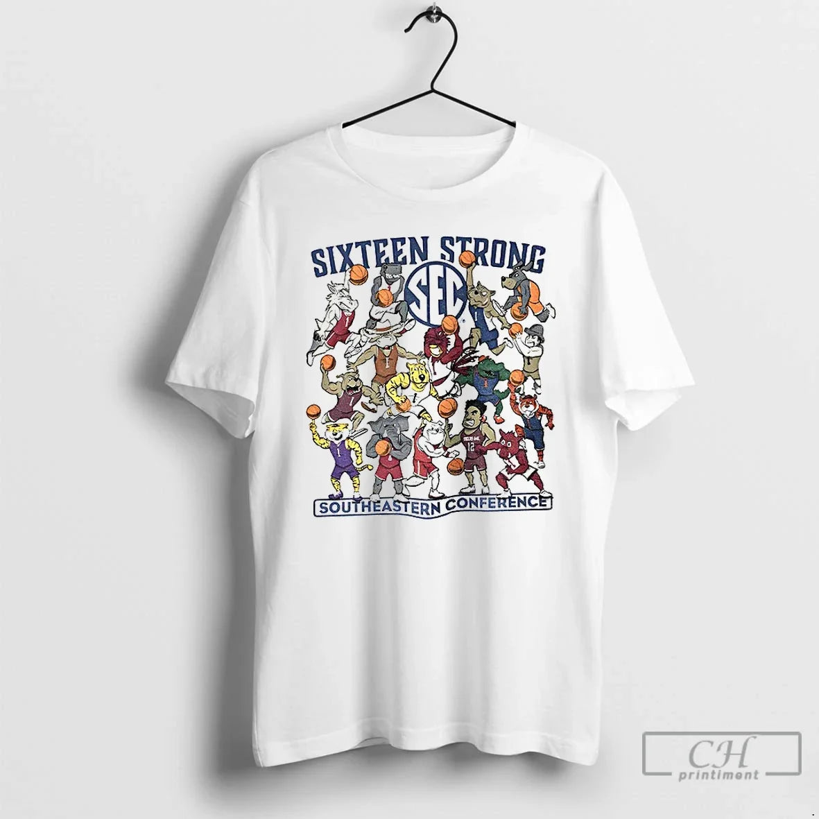 Classic Southeastern Conference Sixteen Strong Basketball Sec Mascots T-Shirts, Hoodie, Sweatshirt - T-Shirt, Sweatshirt, Hoodie