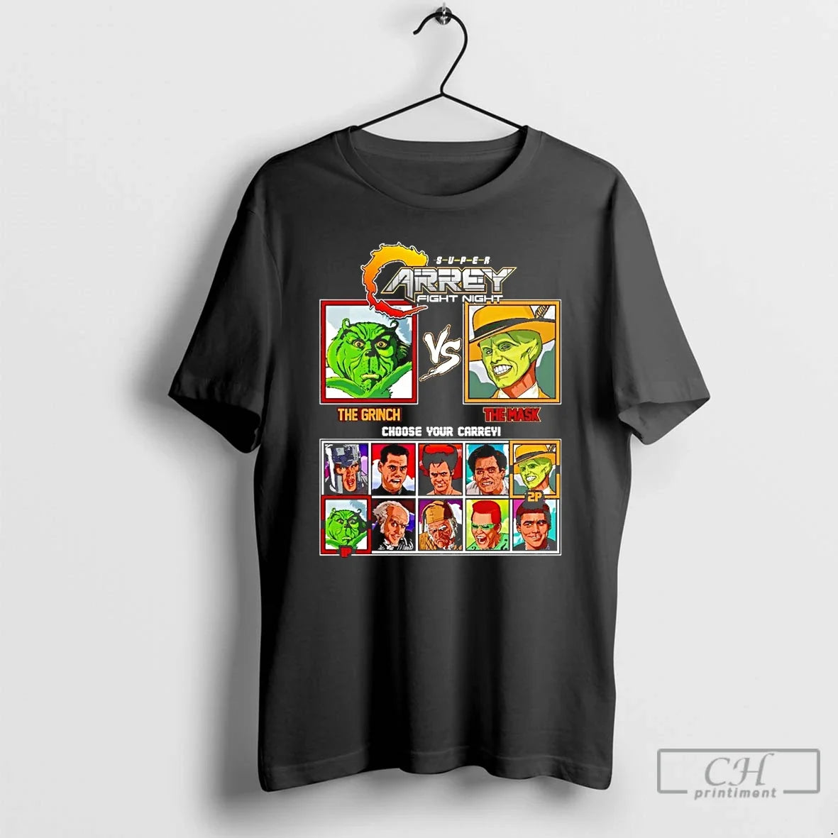 Classic Super Carrey Fight Night Grinch Vs Mask T-Shirts, Hoodie, Sweatshirt - T-Shirt, Sweatshirt, Hoodie
