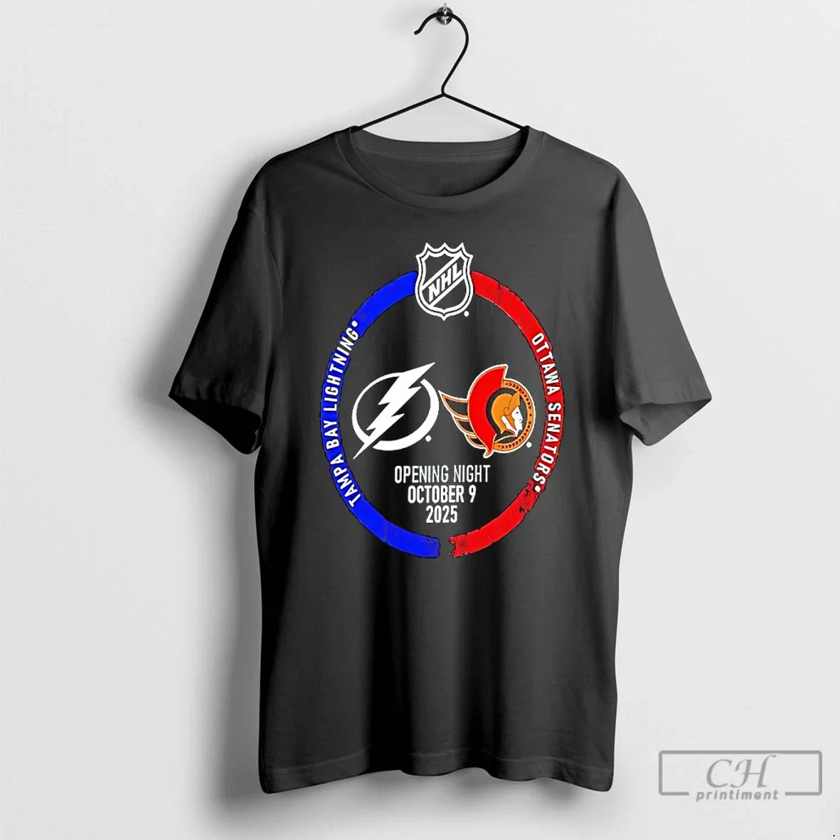 Classic Tampa Bay Lightning Vs Ottawa Senators 2025 Nhl Opening Night T-Shirts, Hoodie, Sweatshirt - T-Shirt, Sweatshirt, Hoodie
