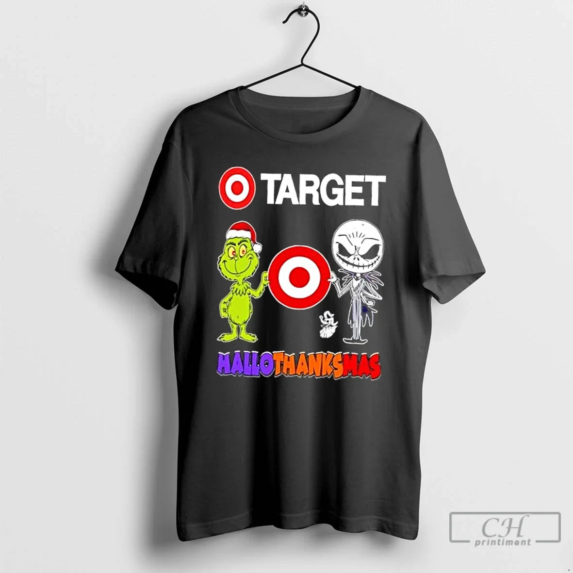 Classic Target X Grinch Jack Skellington Friends Fist Bump Happy Hallothanksmas T-Shirts, Hoodie, Sweatshirt - T-Shirt, Sweatshirt, Hoodie