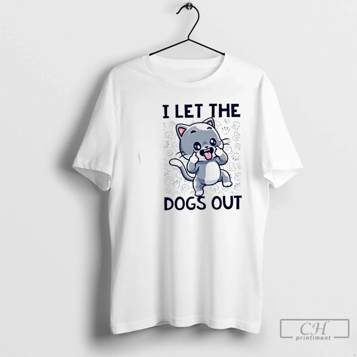 Classic Teasing Cat Paw Prints I Let Dogs Out T-Shirts, Hoodie, Sweatshirt - T-Shirt, Sweatshirt, Hoodie