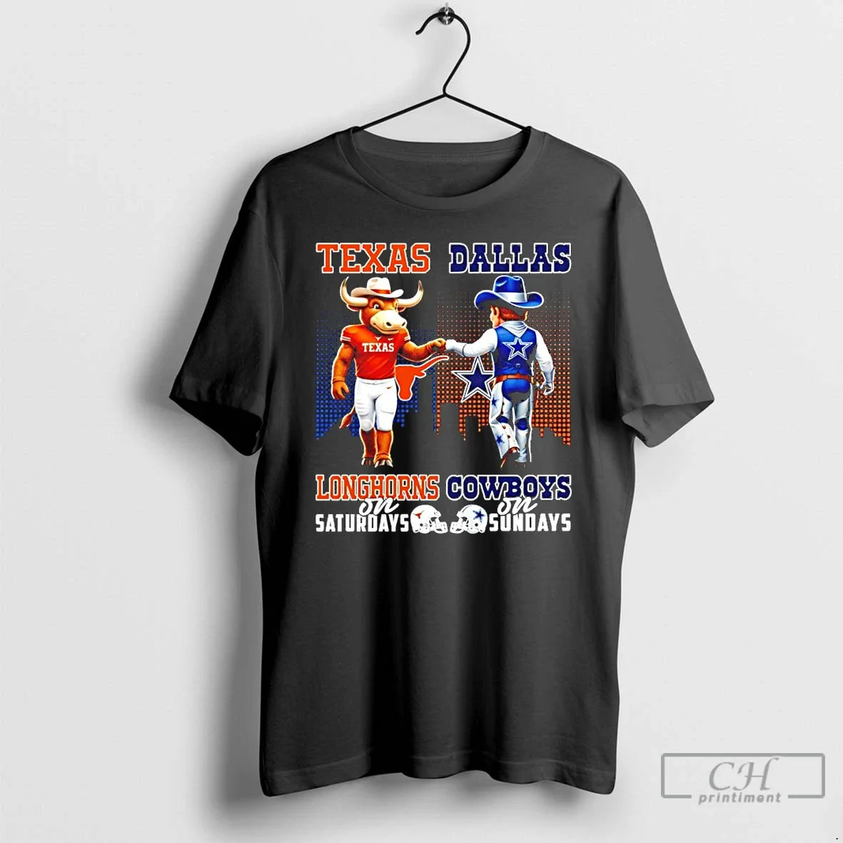 Classic Texas Longhorns Saturdays Vs Dallas Cowboys Sundays Mascot City Skyline T-Shirts, Hoodie, Sweatshirt - T-Shirt, Sweatshirt, Hoodie