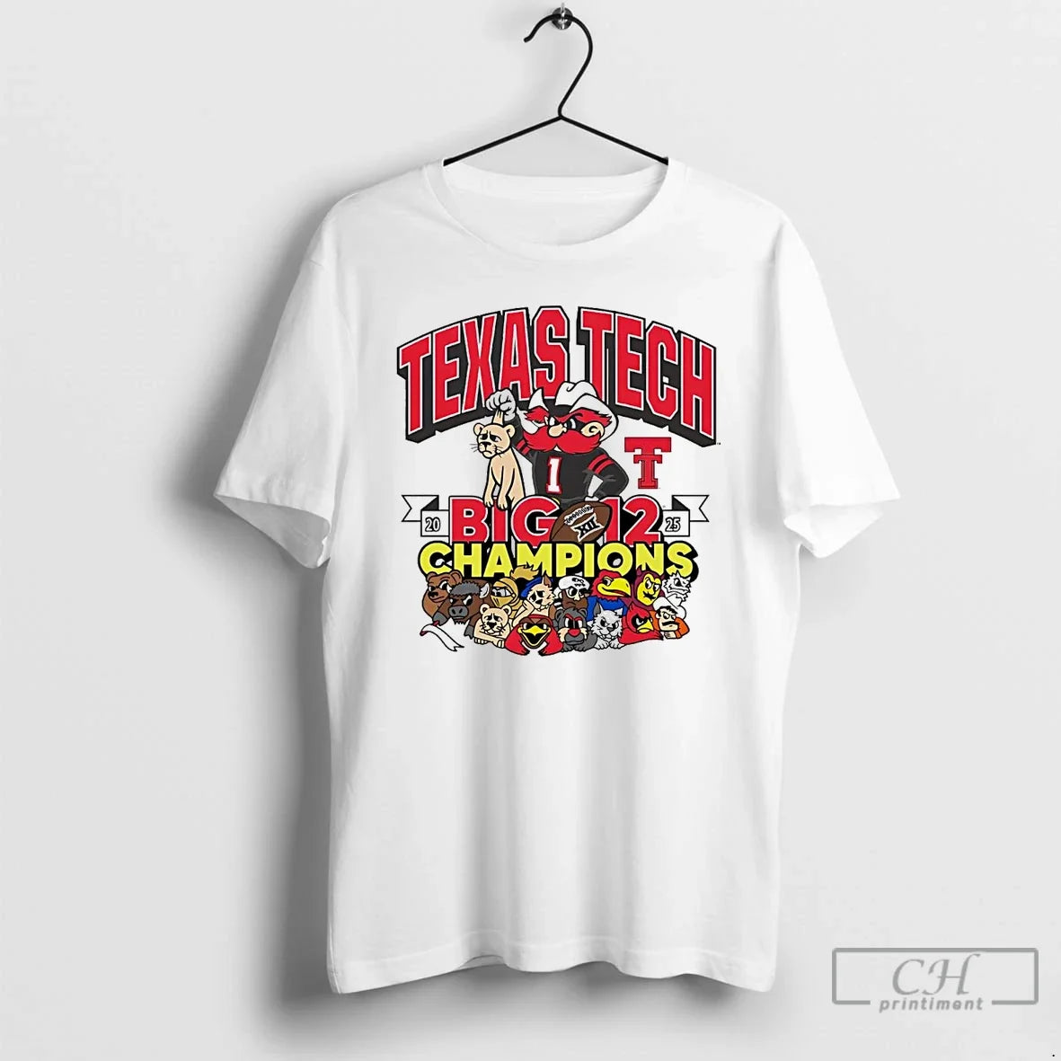 Classic Texas Tech Red Raiders 2025 Big 12 Champs Mascot T-Shirts, Hoodie, Sweatshirt - T-Shirt, Sweatshirt, Hoodie