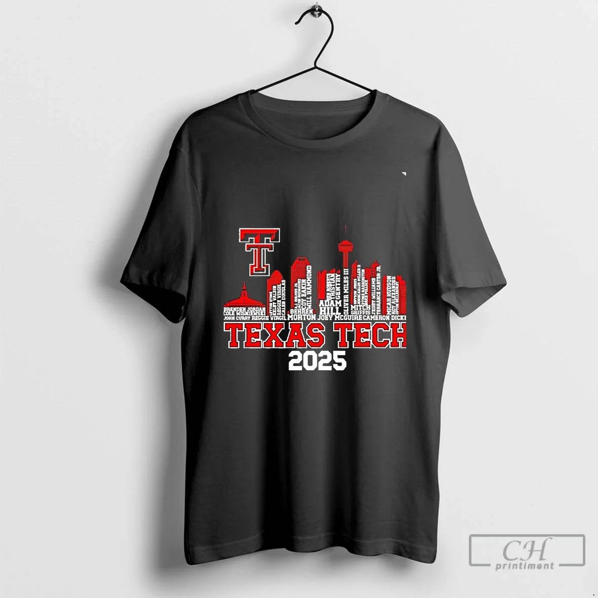 Classic Texas Tech Red Raiders 2025 City Skyline Players Names Chriast T-Shirts, Hoodie, Sweatshirt - T-Shirt, Sweatshirt, Hoodie
