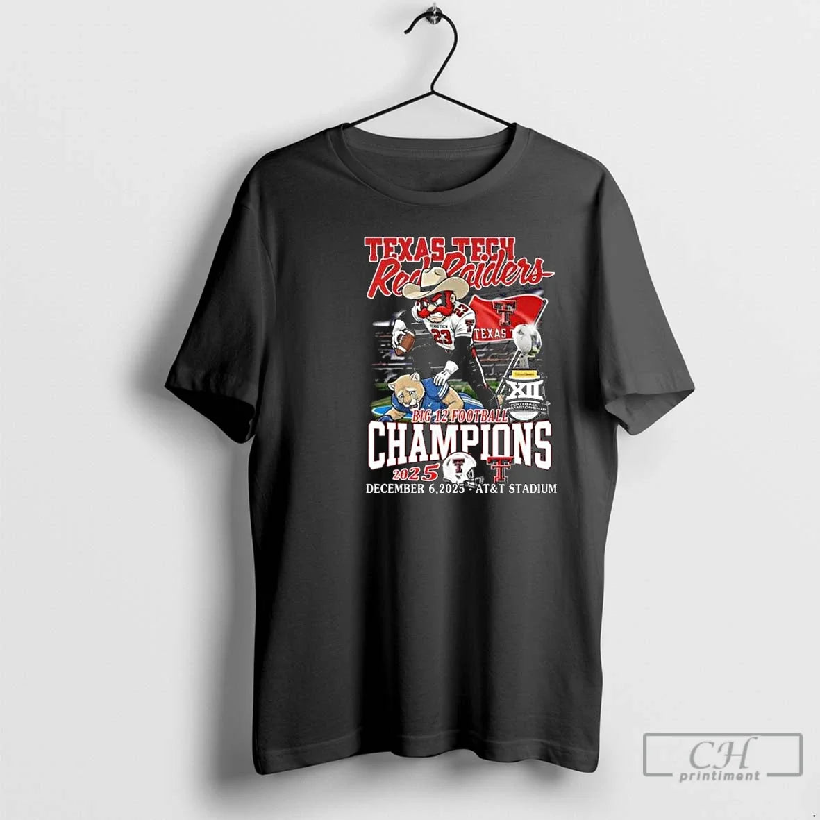 Classic Texas Tech Red Raiders Beat Byu Cougars 2025 Big 12 Football Champions Mascot Circle T-Shirts, Hoodie, Sweatshirt - T-Shirt, Sweatshirt, Hoodie