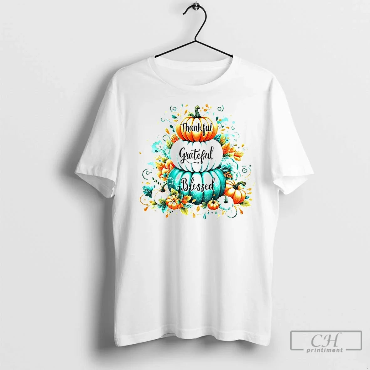 Classic Thankful Grateful Blessed Thanksgiving Autumn Pumpkin T-Shirts, Hoodie, Sweatshirt - T-Shirt, Sweatshirt, Hoodie