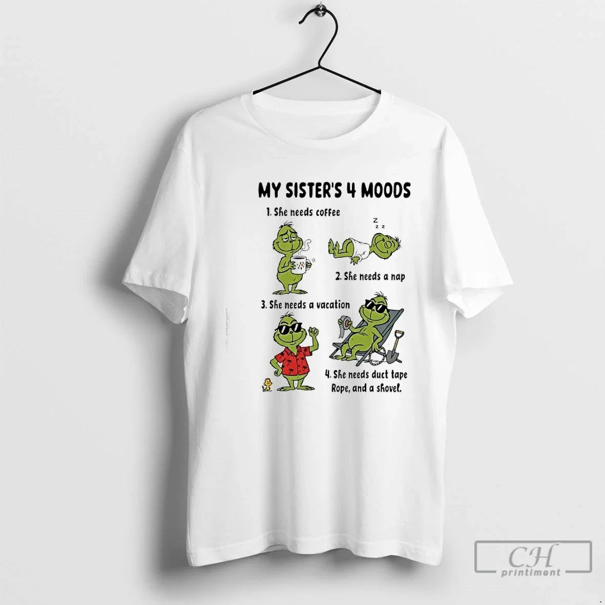 Classic Grinch Needs Coffee Nap Vacation Duct Tape Rope Shovel T-Shirts, Hoodie, Sweatshirt - T-Shirt, Sweatshirt, Hoodie