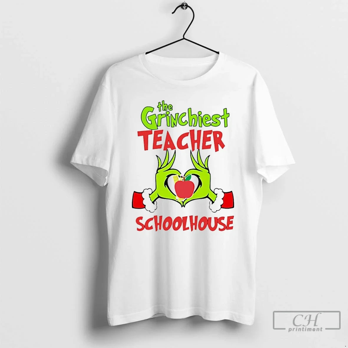 Classic Grinchiest Teacher Schoolhouse White T-Shirts, Hoodie, Sweatshirt - T-Shirt, Sweatshirt, Hoodie