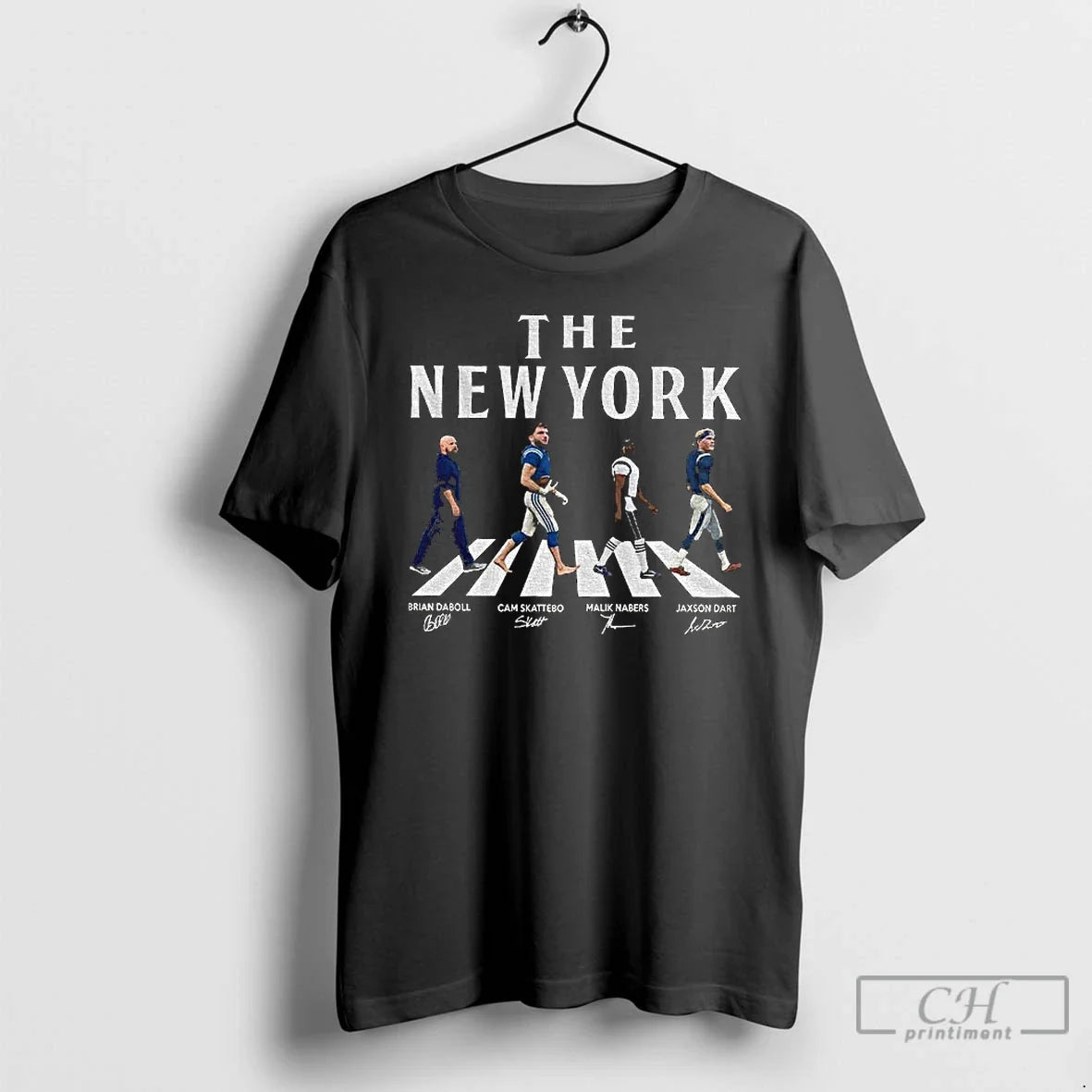 Classic New York Walking Road Signatures Football Jaxson Dart Malik Nabers Cam Skattebo T-Shirts, Hoodie, Sweatshirt - T-Shirt, Sweatshirt, Hoodie