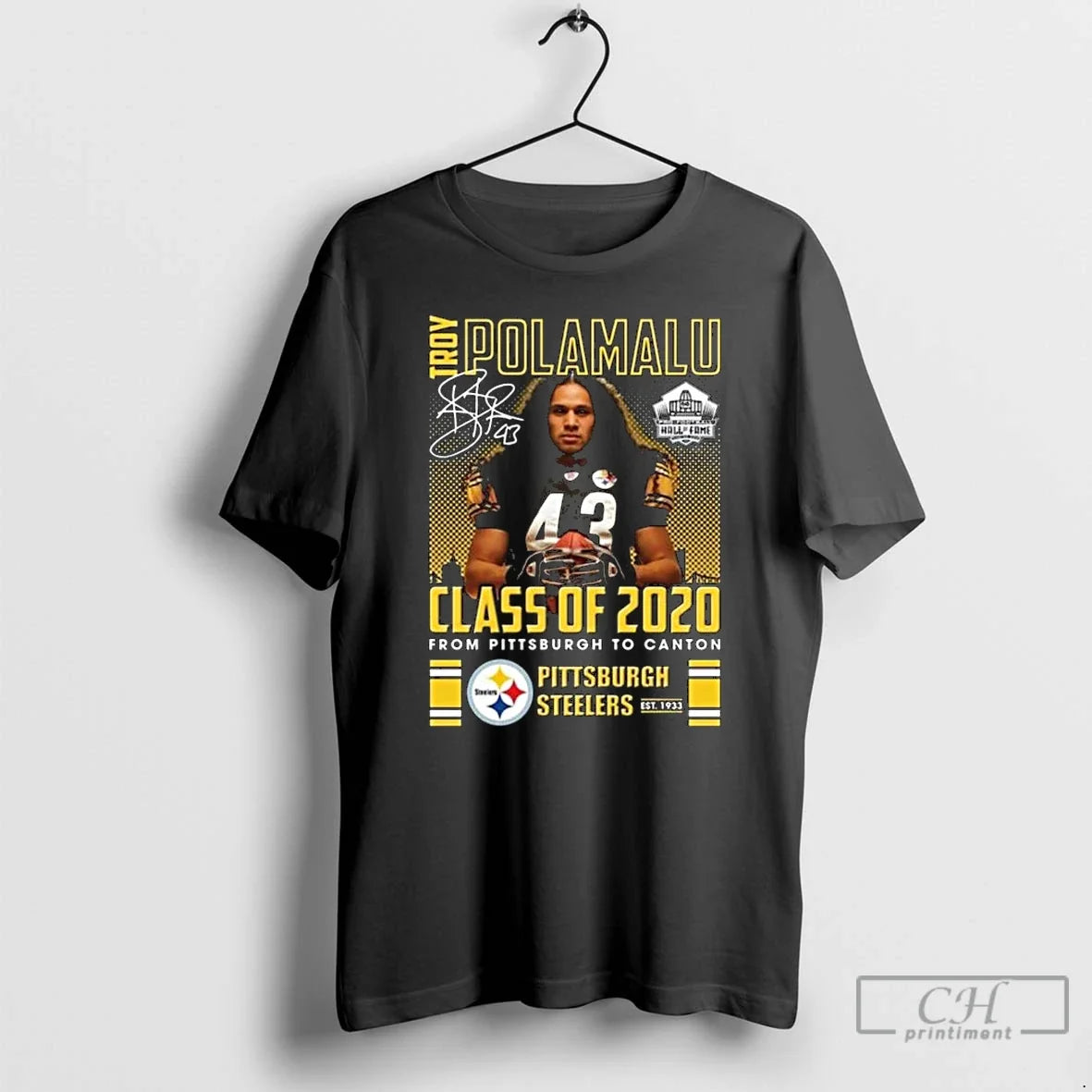 Classic Troy Polamalu Class 2020 Pittsburgh Canton Signature Long Sleve T-Shirts, Hoodie, Sweatshirt - T-Shirt, Sweatshirt, Hoodie