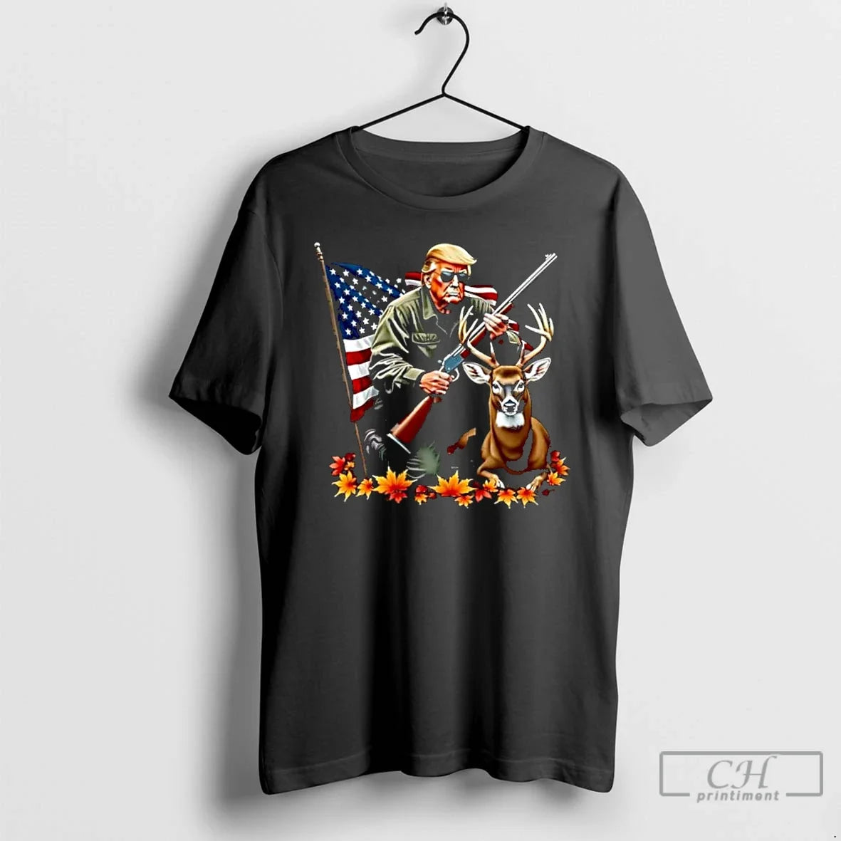 Classic Trump Hunting Deer American Flag T-Shirts, Hoodie, Sweatshirt - T-Shirt, Sweatshirt, Hoodie