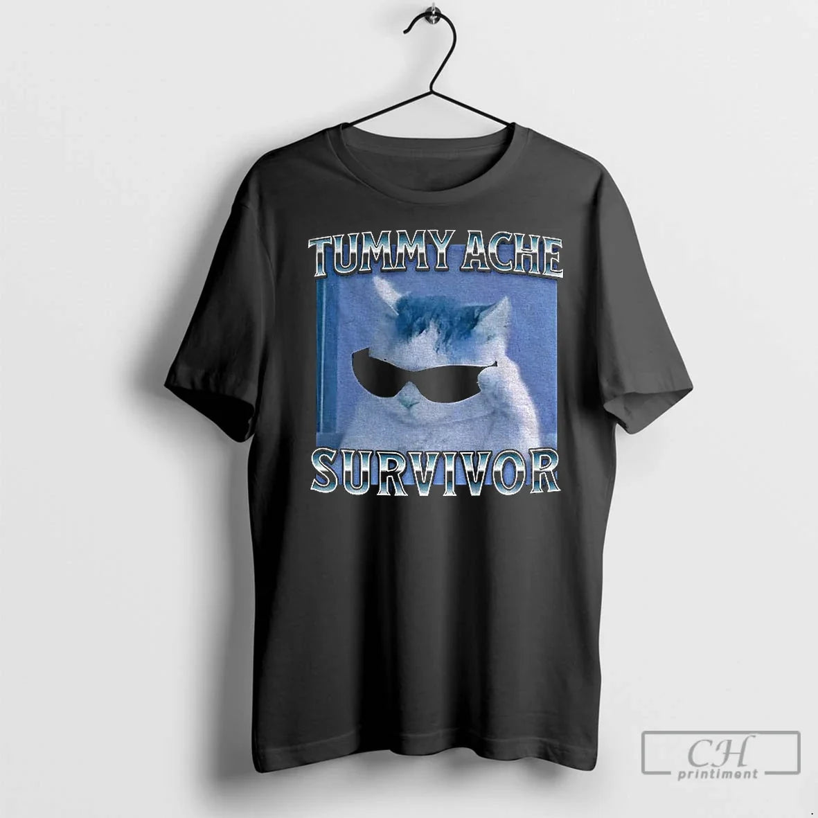Classic Tummy Ache Survivor Funny Cat Meme T-Shirts, Hoodie, Sweatshirt - T-Shirt, Sweatshirt, Hoodie
