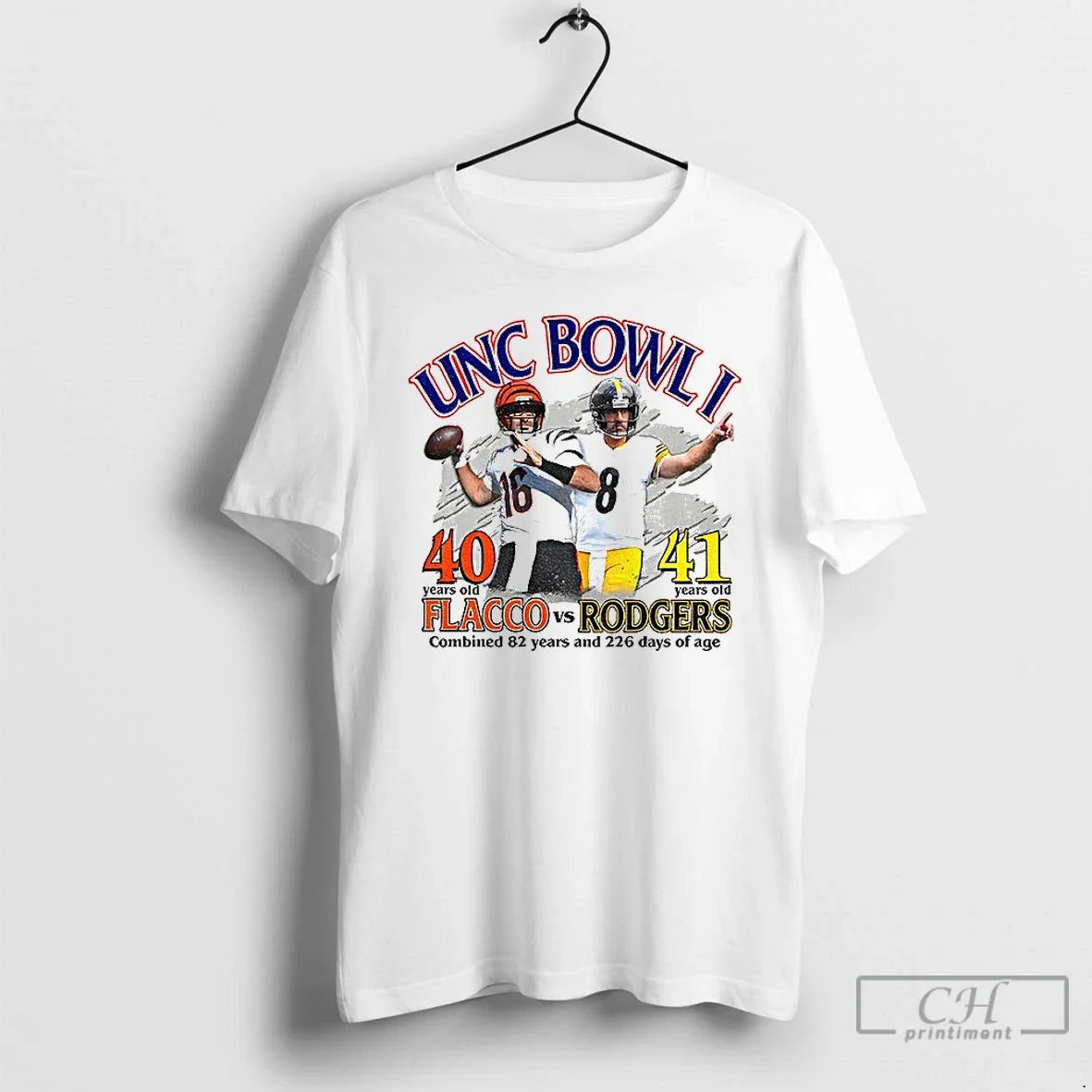 Classic Unc Bowl I Joe Flacco 40 Vs Aaron Rodgers 41 Combined 82 Years T-Shirts, Hoodie, Sweatshirt - T-Shirt, Sweatshirt, Hoodie