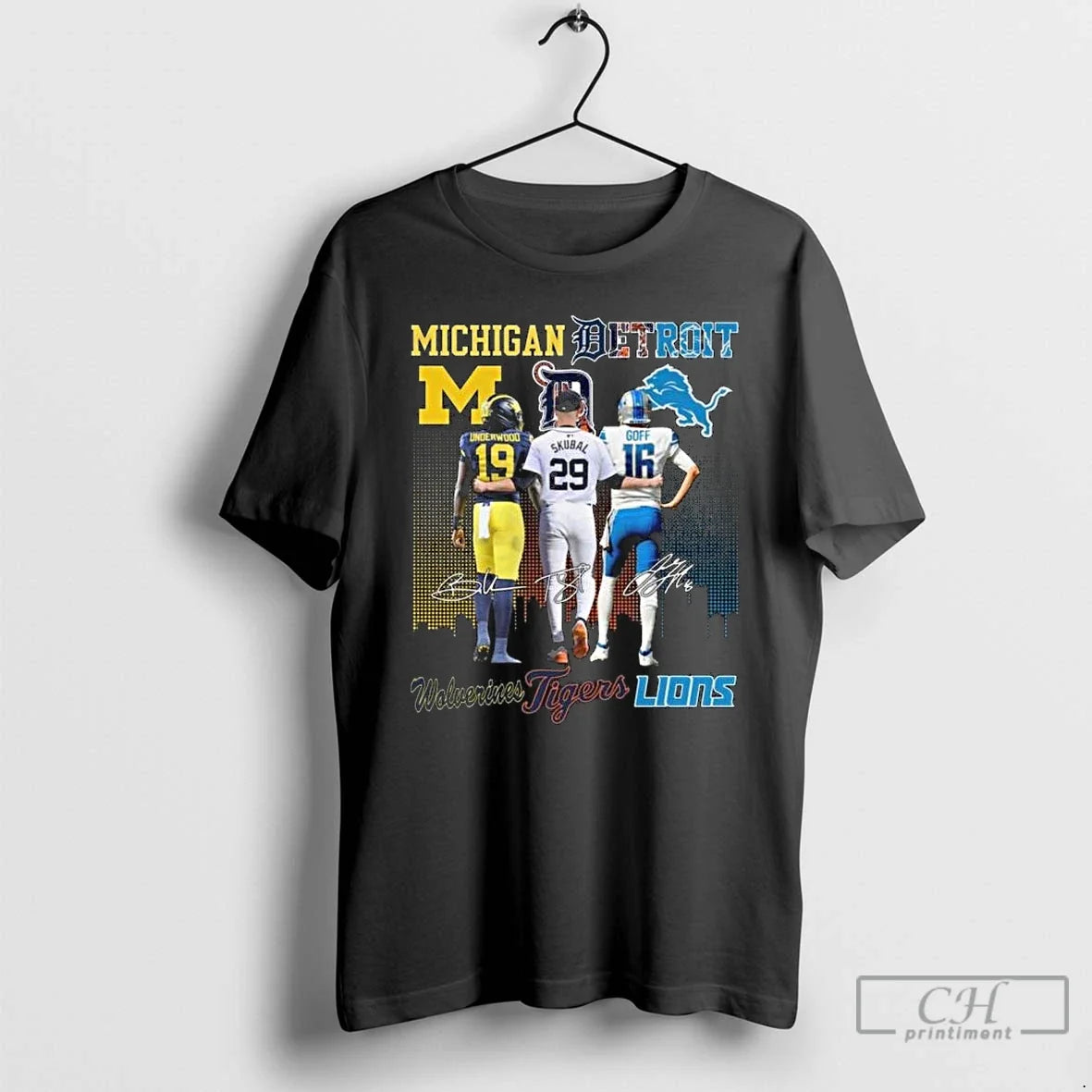 Classic Underwood Michigan Wolverines Skubal Detroit Tigers Goff Detroit Lions Signatures Long Sleve T-Shirts, Hoodie, Sweatshirt - T-Shirt, Sweatshirt, Hoodie