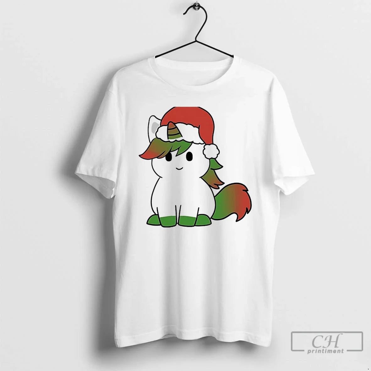 Classic Unicorn Santa Hat Green Red White T-Shirts, Hoodie, Sweatshirt - T-Shirt, Sweatshirt, Hoodie