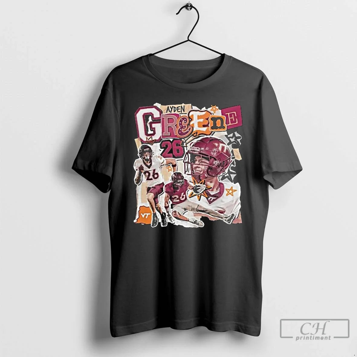 Classic Virginia Tech Hokies Ayden Greene 26 Collage Football Long Sleve T-Shirts, Hoodie, Sweatshirt - T-Shirt, Sweatshirt, Hoodie
