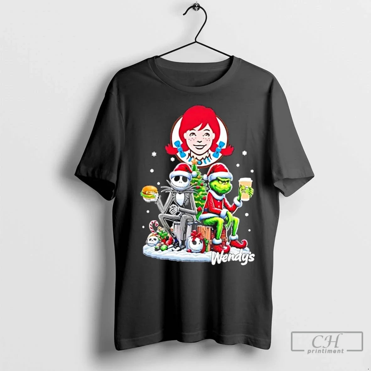 Classic Wendys X Grinch Jack Skellington Unwilling Friends Merry T-Shirts, Hoodie, Sweatshirt - T-Shirt, Sweatshirt, Hoodie