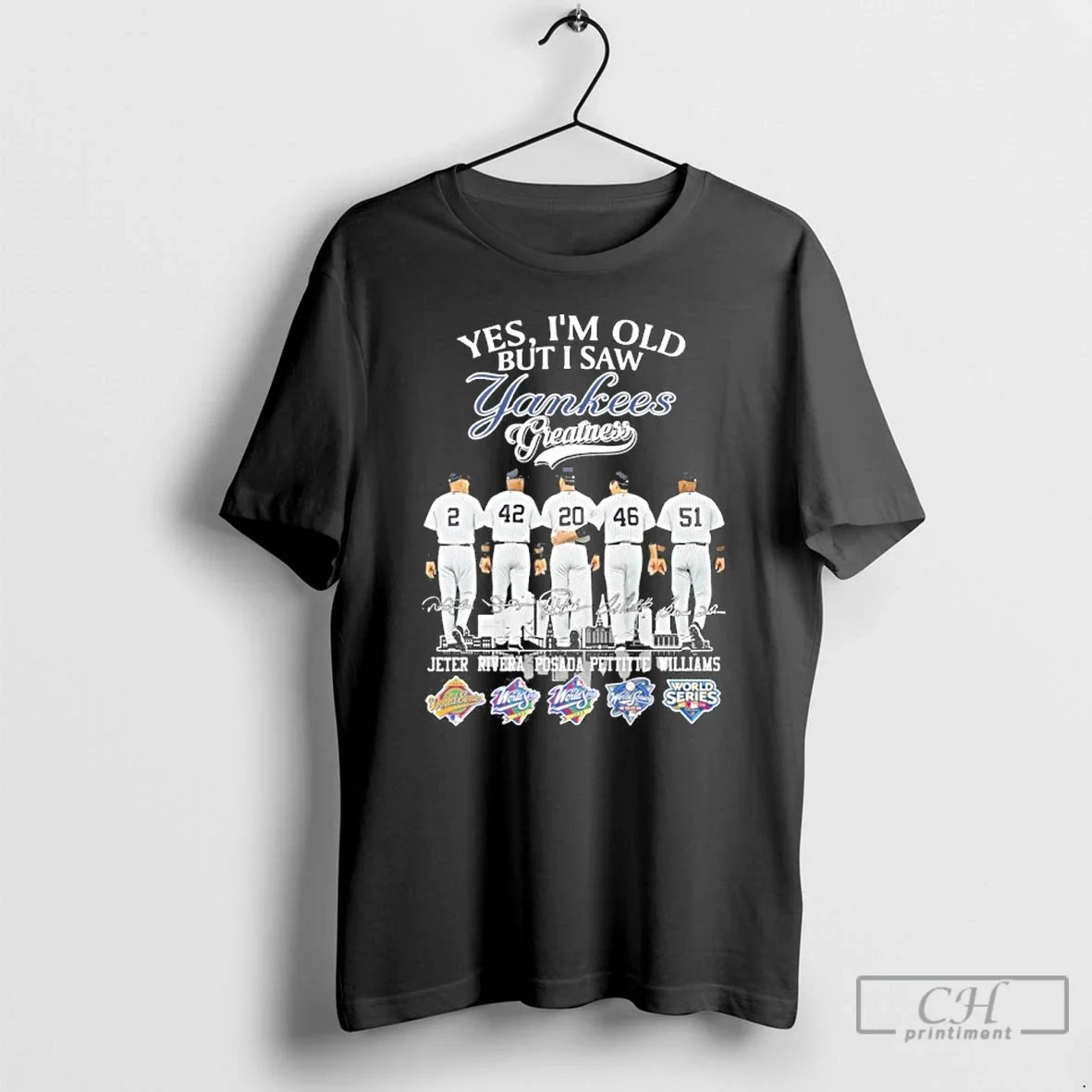 Classic Yes Im Old But I Saw Yankees Greatness Player Signature Jeter Rivera Posada Pettitte T-Shirts, Hoodie, Sweatshirt - T-Shirt, Sweatshirt, Hoodie