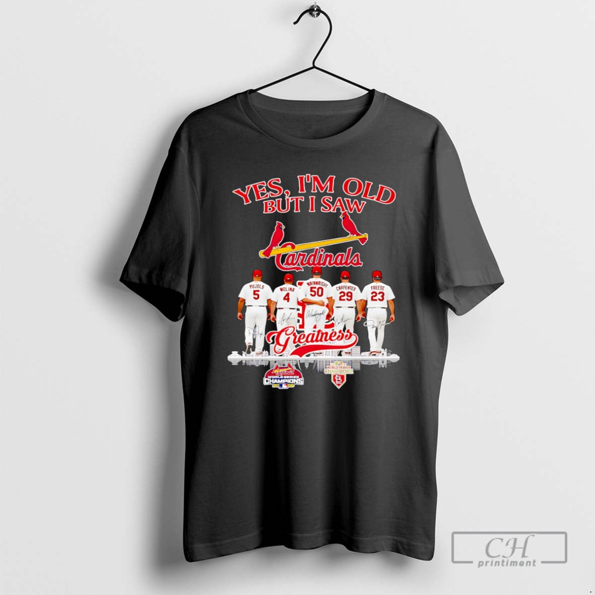 Classic Yes Im Old But I Saw Cardinals Greatness Pujols Molina Wainwright Carpenter Freeze T-Shirts, Hoodie, Sweatshirt - T-Shirt, Sweatshirt, Hoodie