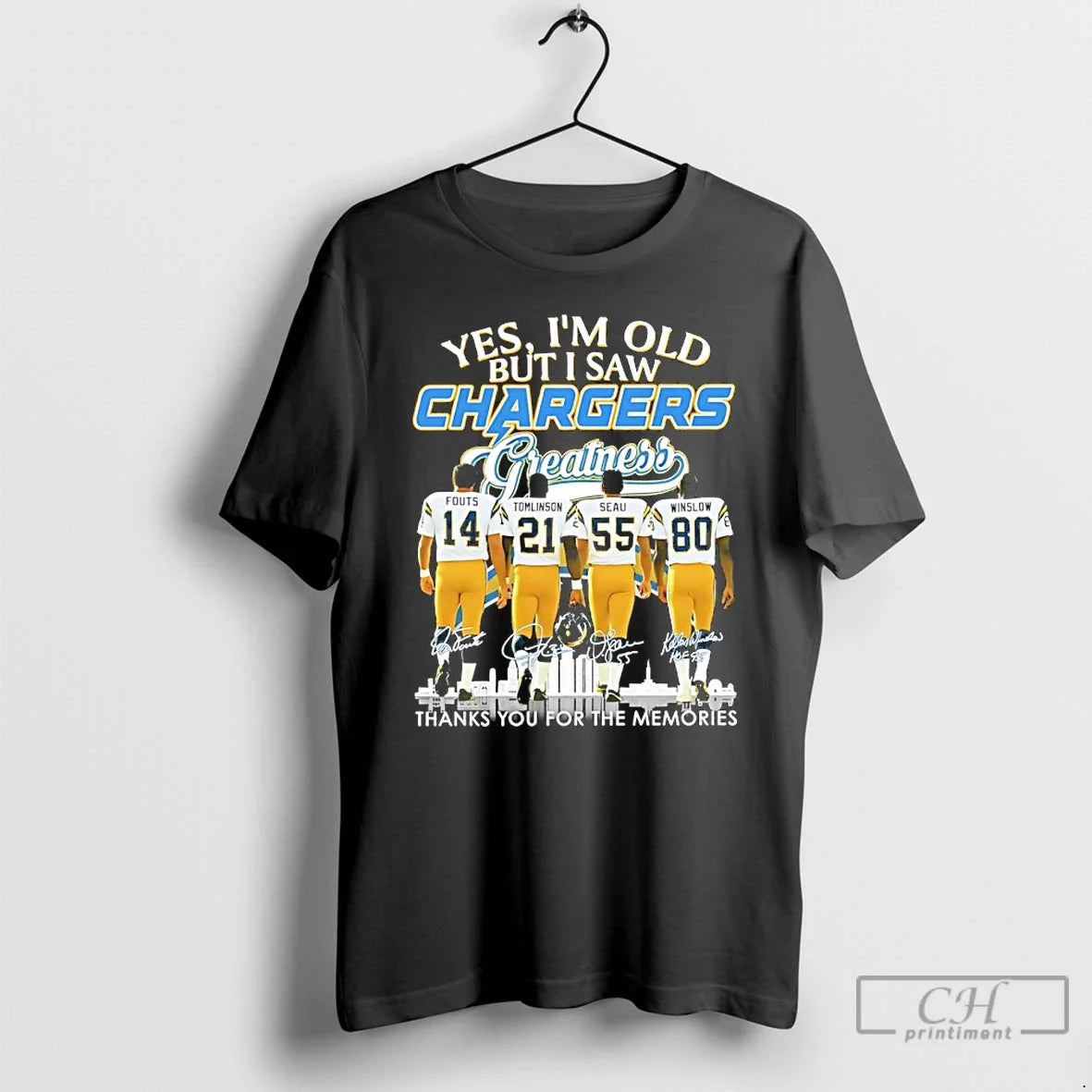 Classic Yes Im Old But I Saw Chargers Greatness Thank You Memories Signatures T-Shirts, Hoodie, Sweatshirt - T-Shirt, Sweatshirt, Hoodie