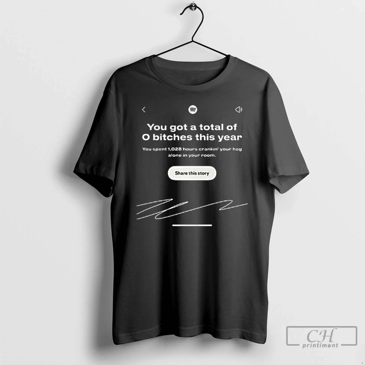 Classic You Got Total 0 Bitches This Year Spotify Wrapped Interface T-Shirts, Hoodie, Sweatshirt - T-Shirt, Sweatshirt, Hoodie
