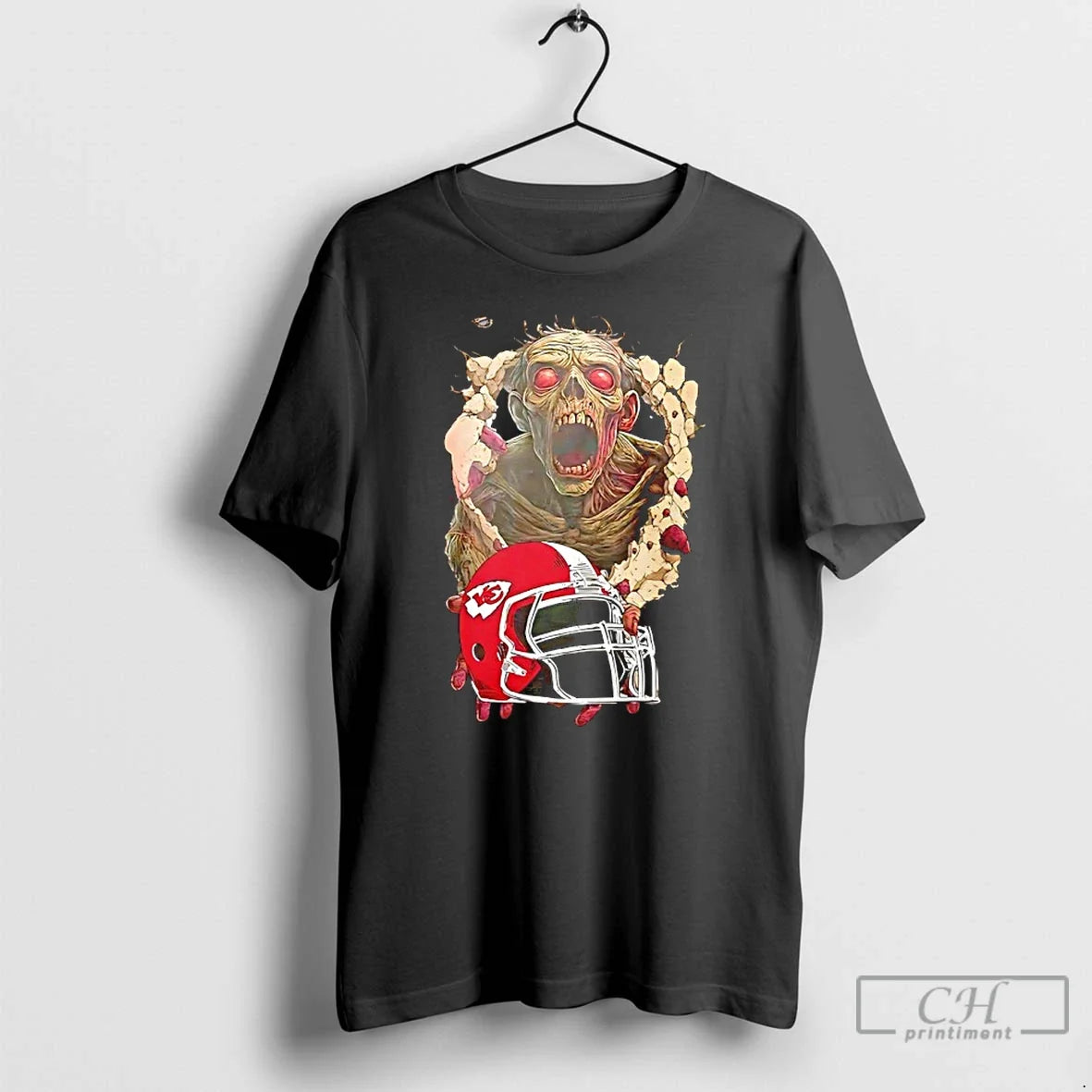 Classic Zombie X Kansas City Chiefs Helmet Happy Halloween T-Shirts, Hoodie, Sweatshirt - T-Shirt, Sweatshirt, Hoodie
