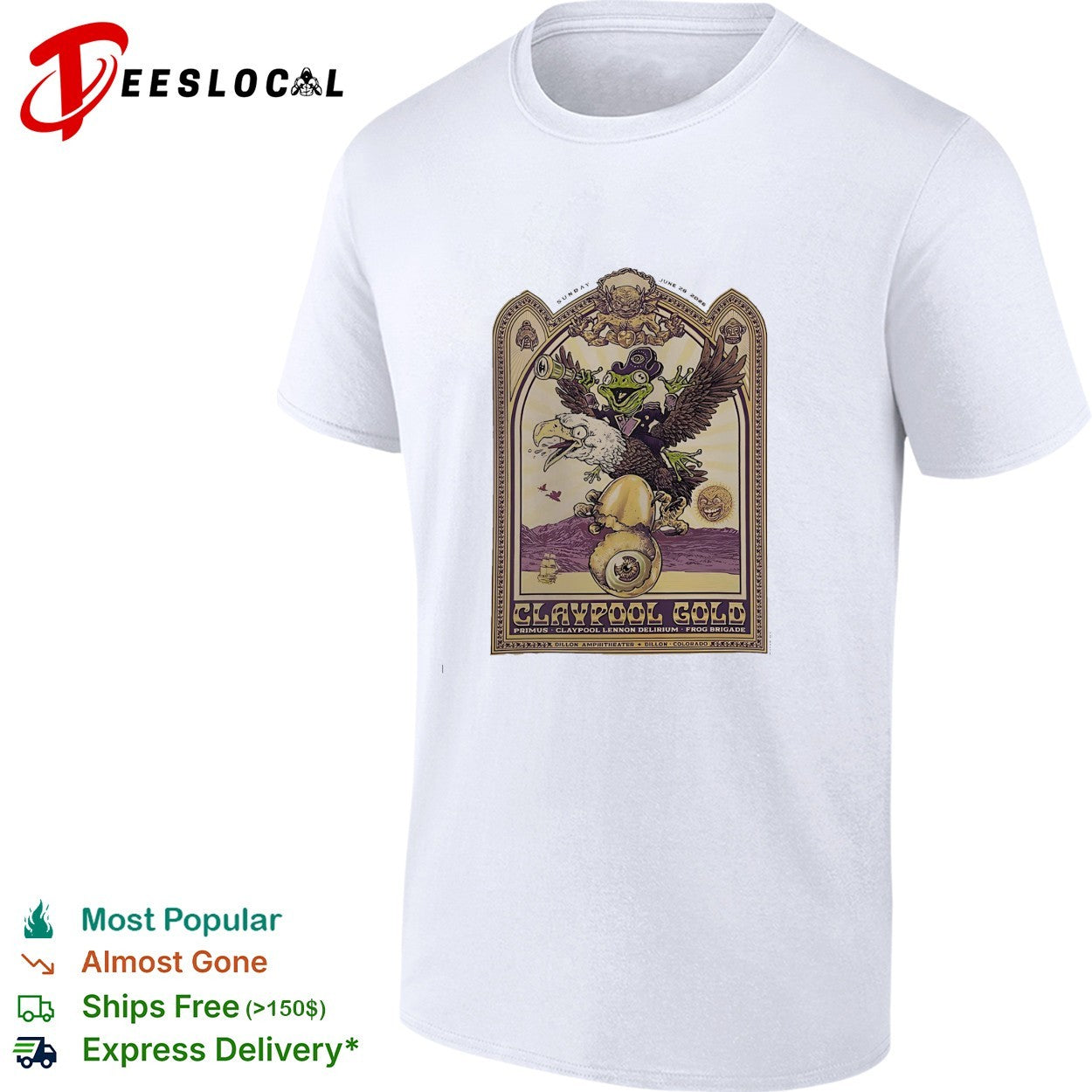 Claypool Gold Primus Claypool Lennon Delirium and Frog Brigade Dillon Colorado On June 28 2026 shirt - T-Shirt, Sweatshirt, Hoodie