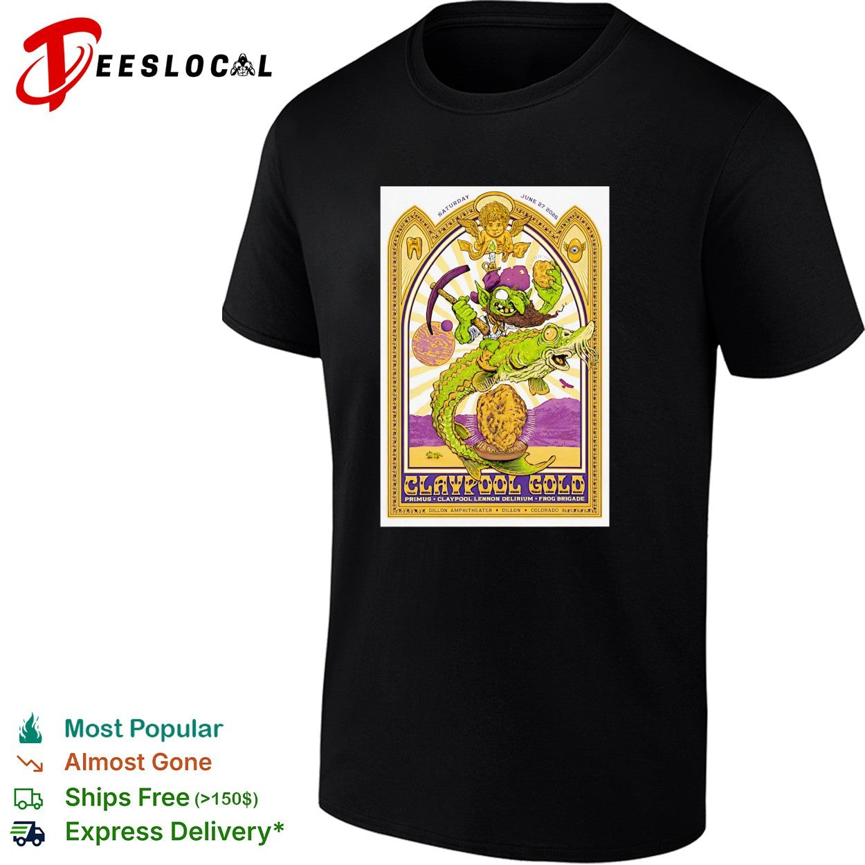 Claypool Gold Primus Dillon Colorado 2026 poster shirt Unisex T-shirt, Sweatshirt, Hoodie, Long Sleeve Tee - T-Shirt, Sweatshirt, Hoodie