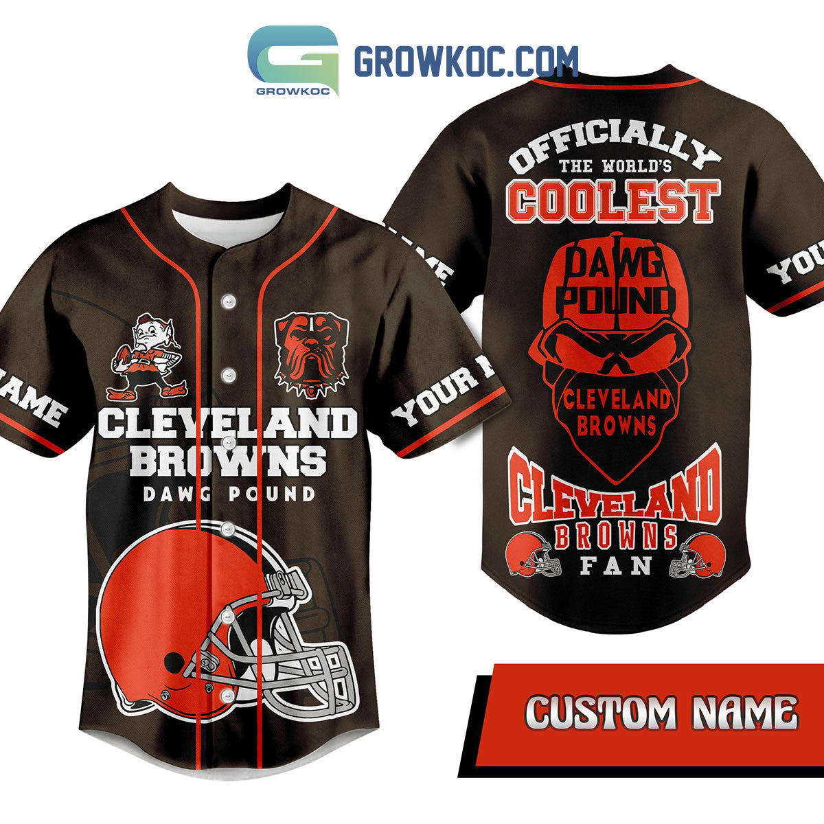 Cleveland Browns Dawg Proud Fan Personalized Baseball Jersey Unisex T-shirt, Sweatshirt, Hoodie, Long Sleeve Tee - T-Shirt, Sweatshirt, Hoodie