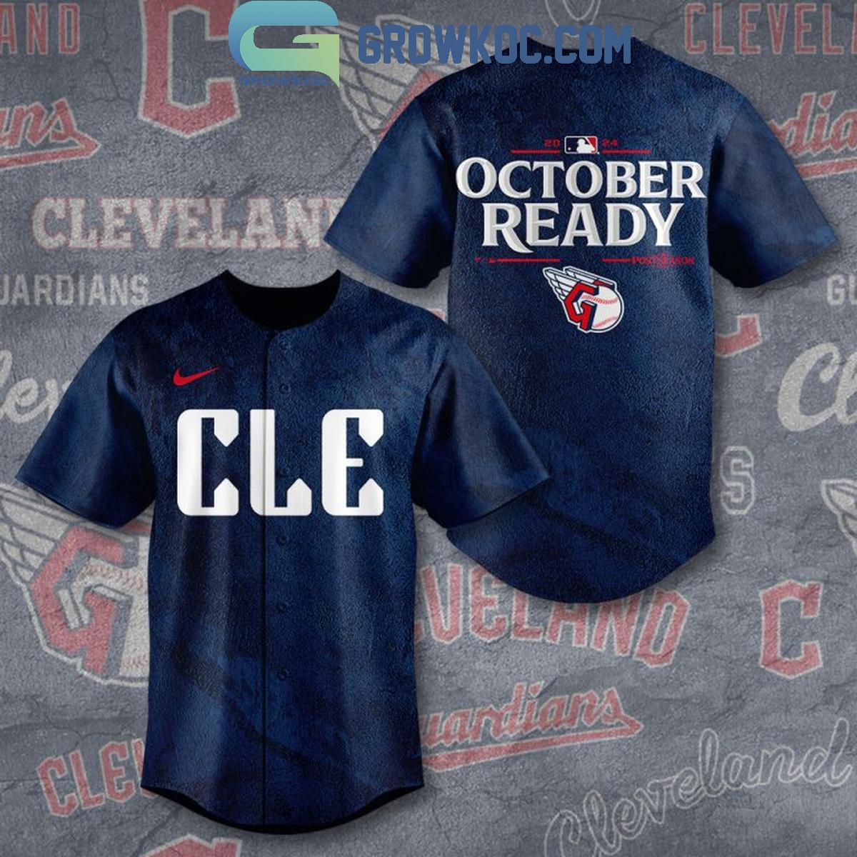 Cleveland Guardians October Ready Postseason 2024 Baseball Jersey Unisex T-shirt, Sweatshirt, Hoodie, Long Sleeve Tee - T-Shirt, Sweatshirt, Hoodie