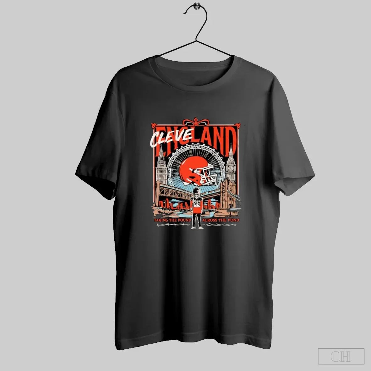 Cleveland Taking Pound Across Pond Football Helmet S Black T-Shirts, Hoodie, Sweatshirt - T-Shirt, Sweatshirt, Hoodie