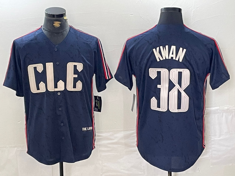 Cleveland Guardians #38 Steven Kwan Navy 2024 City Connect Limited Stitched Baseball Jerseys baseball jersey product view 1