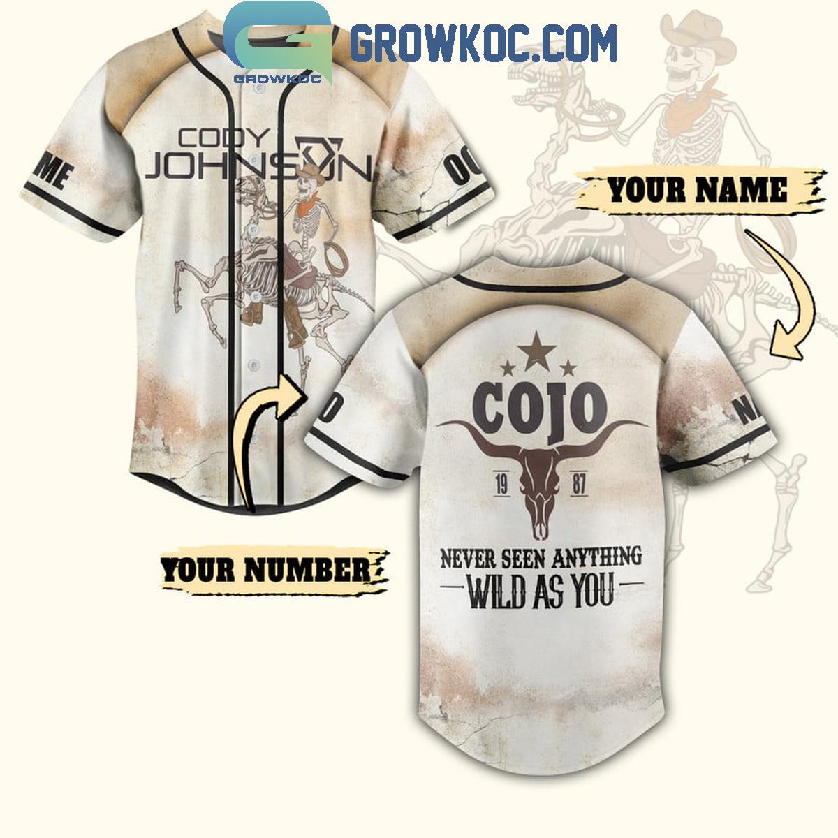 Cody Johnson Never Seen Anything Wild As You Personalized Baseball Jersey Unisex T-shirt, Sweatshirt, Hoodie, Long Sleeve Tee - T-Shirt, Sweatshirt, Hoodie