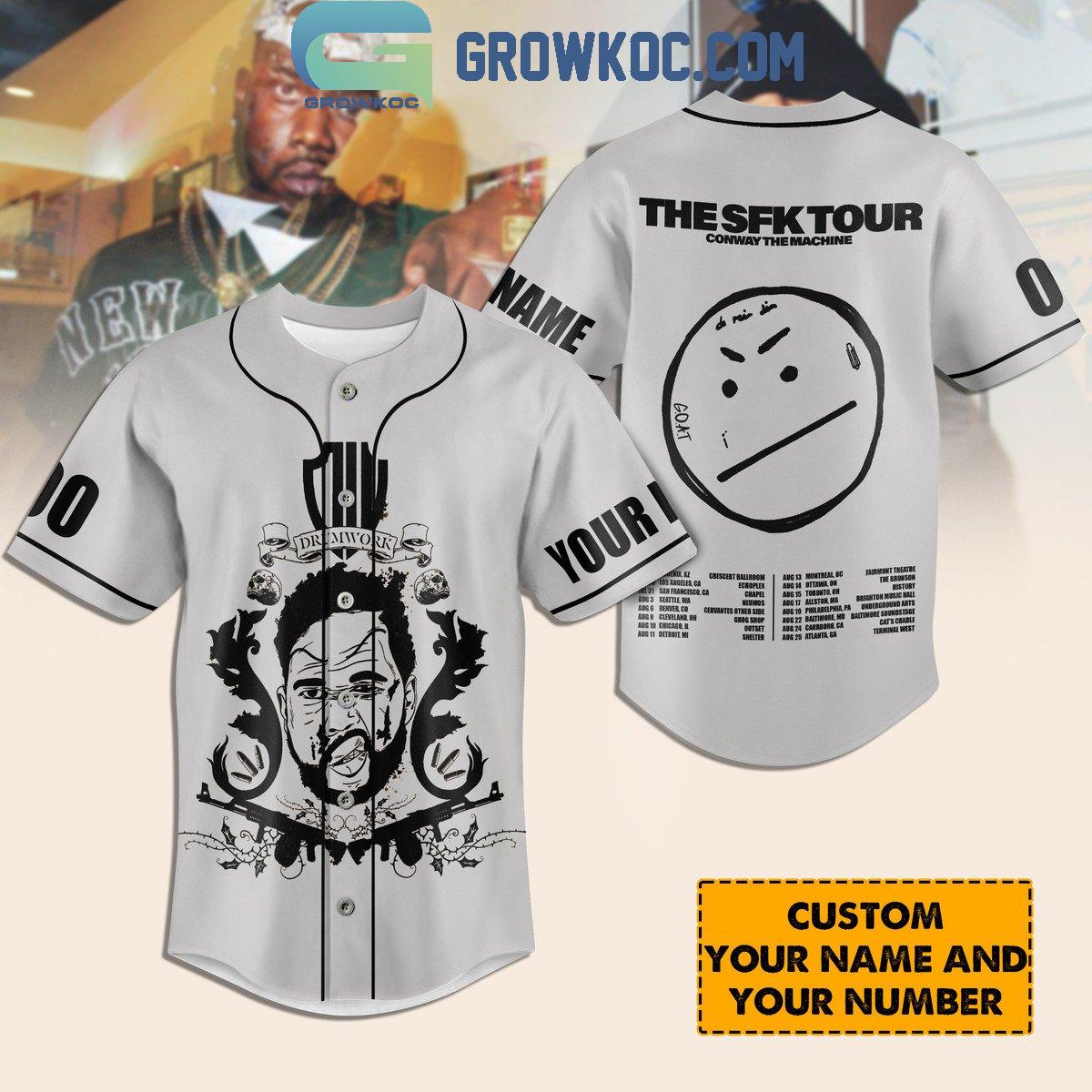 Conway The Machine Drumwork The SFK Tour Personalized Baseball Jersey Unisex T-shirt, Sweatshirt, Hoodie, Long Sleeve Tee - T-Shirt, Sweatshirt, Hoodie