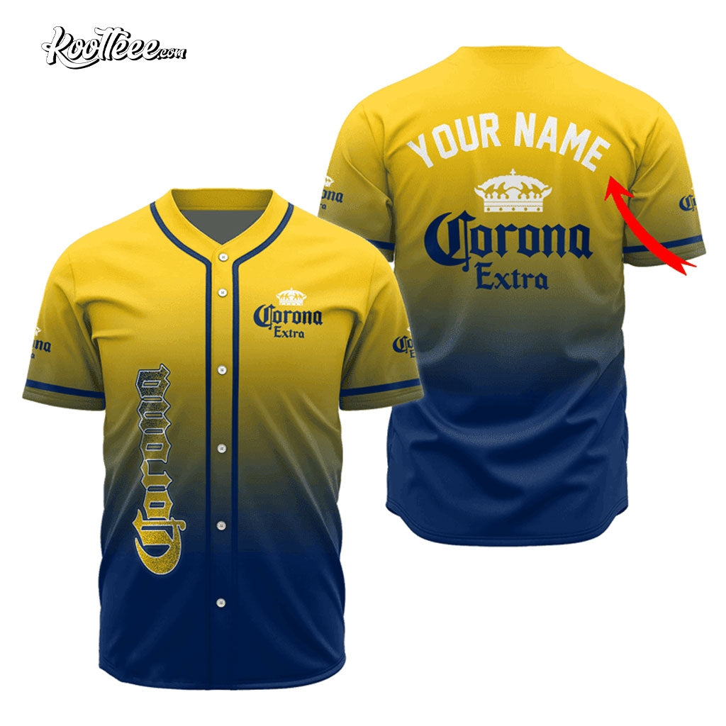 Corona Extra Gradient Personalized Baseball Jersey Unisex T-shirt, Sweatshirt, Hoodie, Long Sleeve Tee - T-Shirt, Sweatshirt, Hoodie