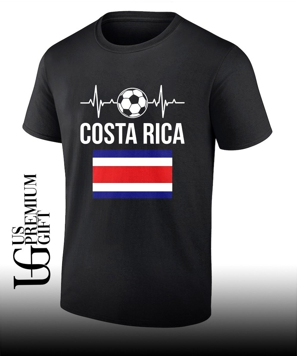 Costa Rica Football Heartbeat Soccer heartbeat flag shirt Unisex T-shirt, Sweatshirt, Hoodie, Long Sleeve Tee - T-Shirt, Sweatshirt, Hoodie