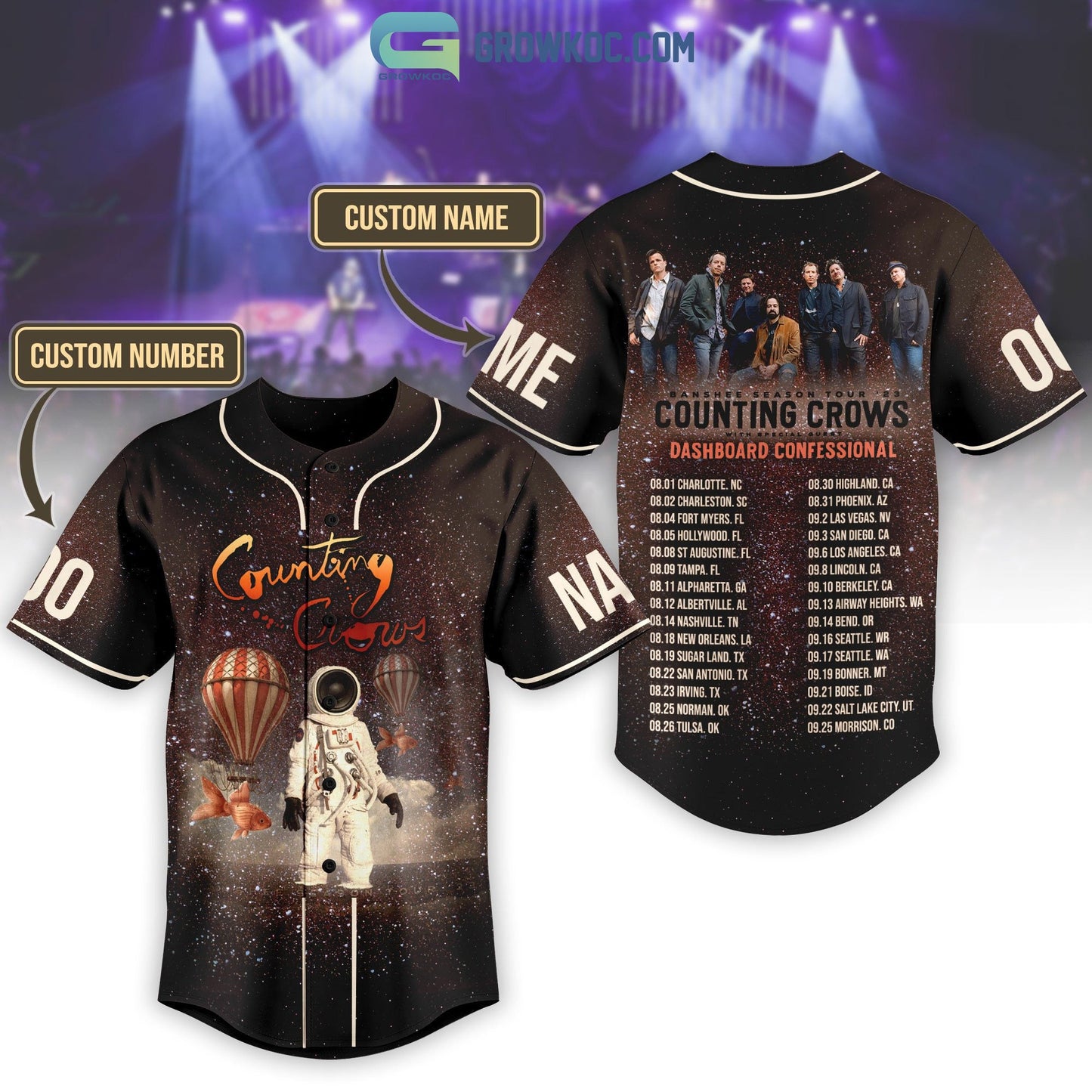 Counting Crowns Banshee Season Tour 2023 Personalized Baseball Jersey Unisex T-shirt, Sweatshirt, Hoodie, Long Sleeve Tee - T-Shirt, Sweatshirt, Hoodie
