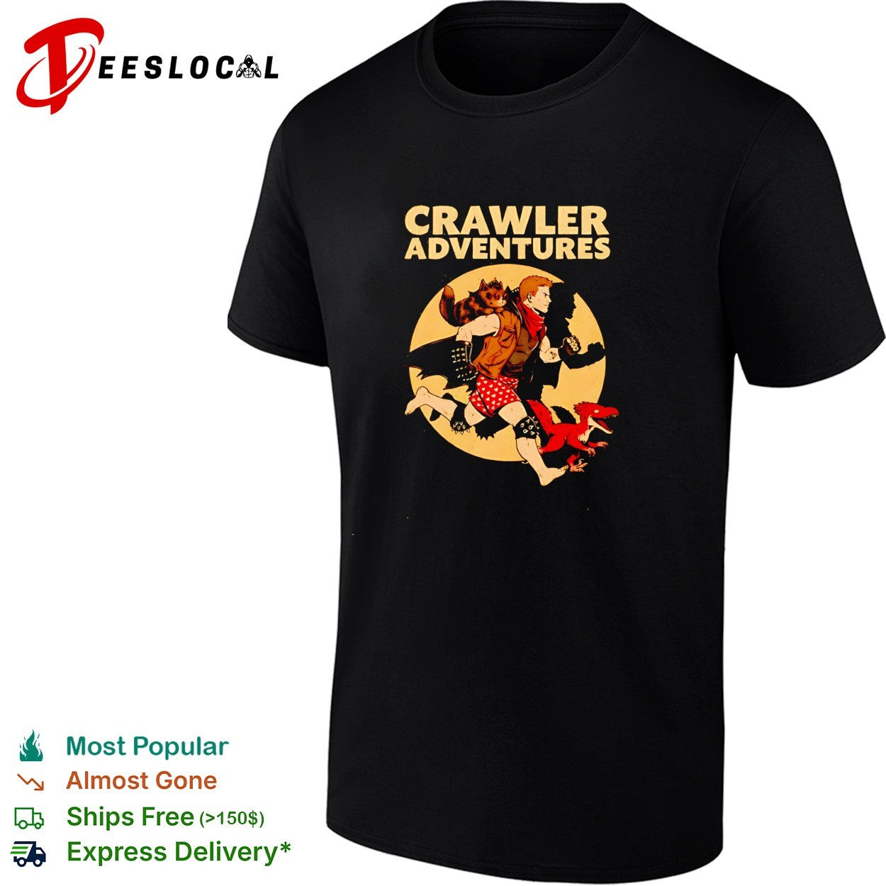 Crawler Adventures characters running shirt Unisex T-shirt, Sweatshirt, Hoodie, Long Sleeve Tee - T-Shirt, Sweatshirt, Hoodie