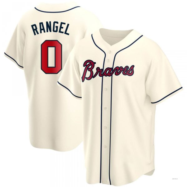 Atlanta Braves #0 Alan Rangel Cream Alternate Jersey Stitches Baseball Jerseys baseball jersey product view 1