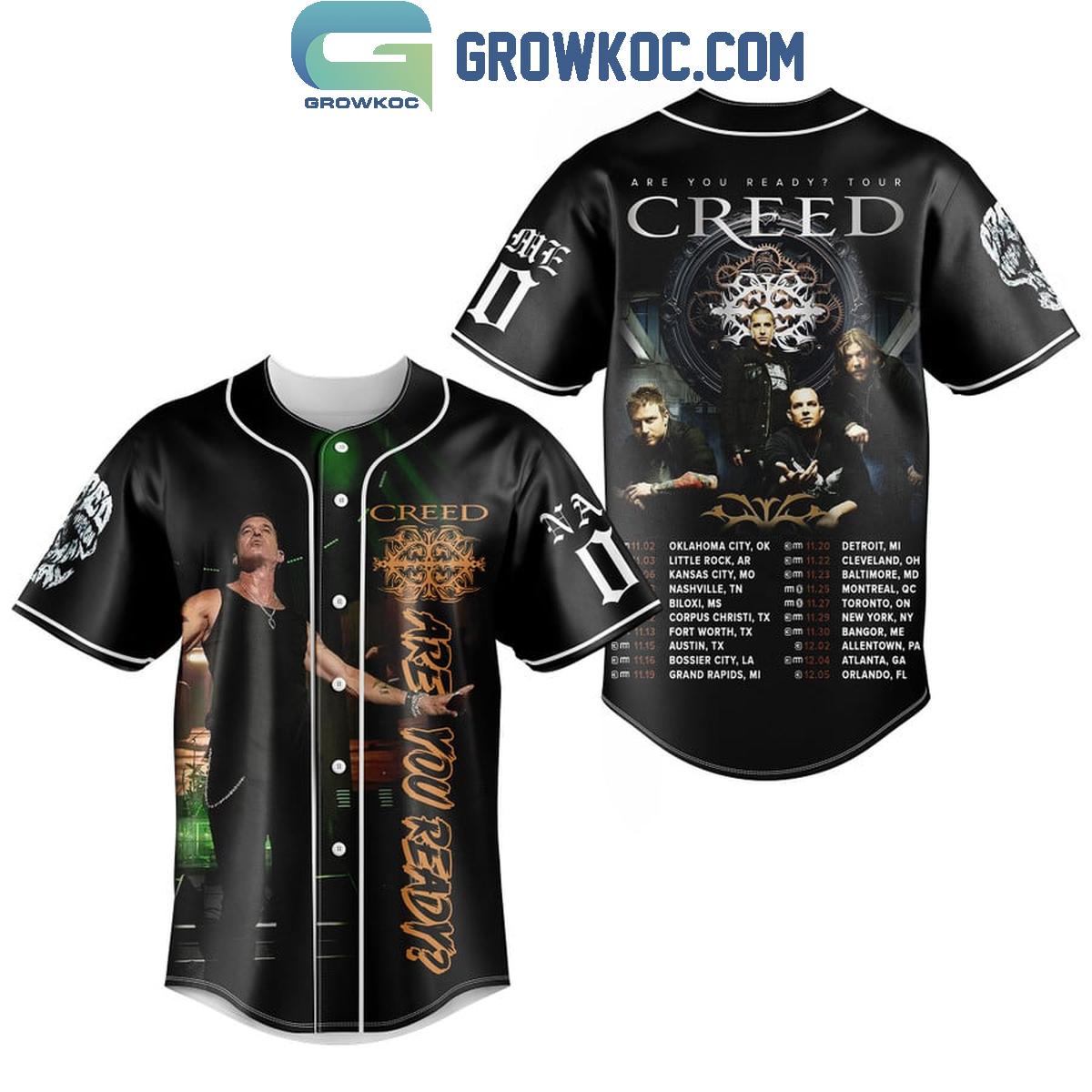 Creed The Schedule Of 2024 Tour Personalized Baseball Jersey Unisex T-shirt, Sweatshirt, Hoodie, Long Sleeve Tee - T-Shirt, Sweatshirt, Hoodie
