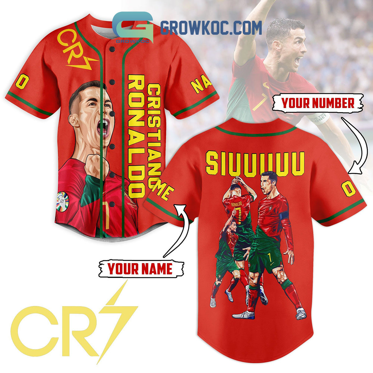 Cristiano Ronaldo CR7 Siuu Christmas Personalized Baseball Jersey Unisex T-shirt, Sweatshirt, Hoodie, Long Sleeve Tee - T-Shirt, Sweatshirt, Hoodie