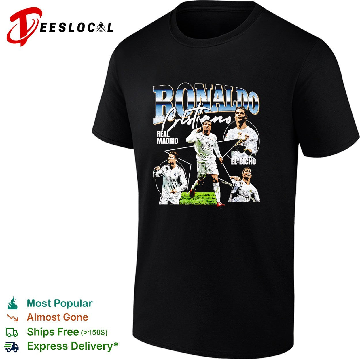 Cristiano Ronaldo Real Madrid El Bicho portrait shirt Unisex T-shirt, Sweatshirt, Hoodie, Long Sleeve Tee - T-Shirt, Sweatshirt, Hoodie