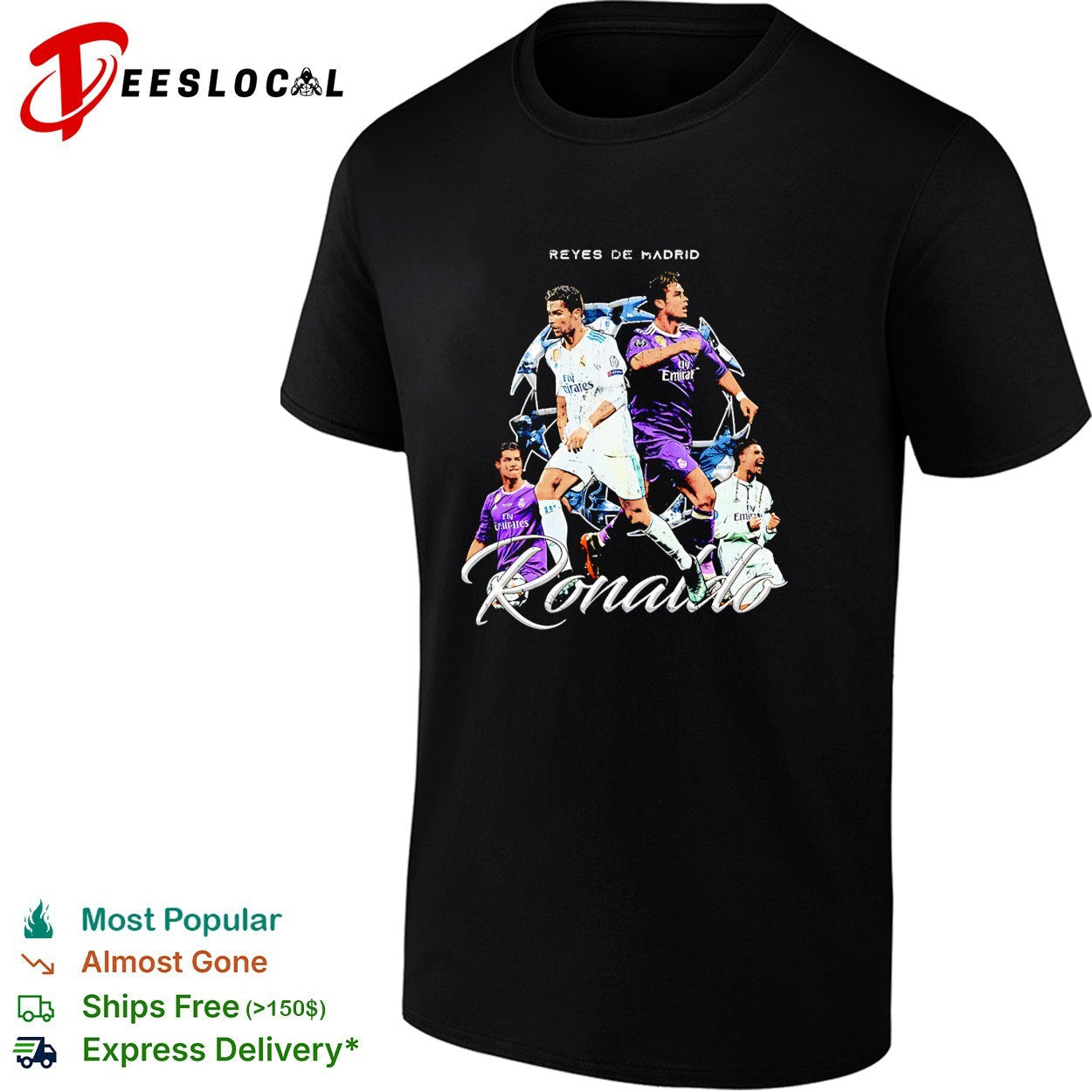 Cristiano Ronaldo Real Madrid Reyes de Madrid portrait shirt Unisex T-shirt, Sweatshirt, Hoodie, Long Sleeve Tee - T-Shirt, Sweatshirt, Hoodie