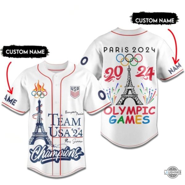 Custom 2024 Paris Olympics Team Usa Baseball Jersey Shirt NEW Unisex T-shirt, Sweatshirt, Hoodie, Long Sleeve Tee - T-Shirt, Sweatshirt, Hoodie