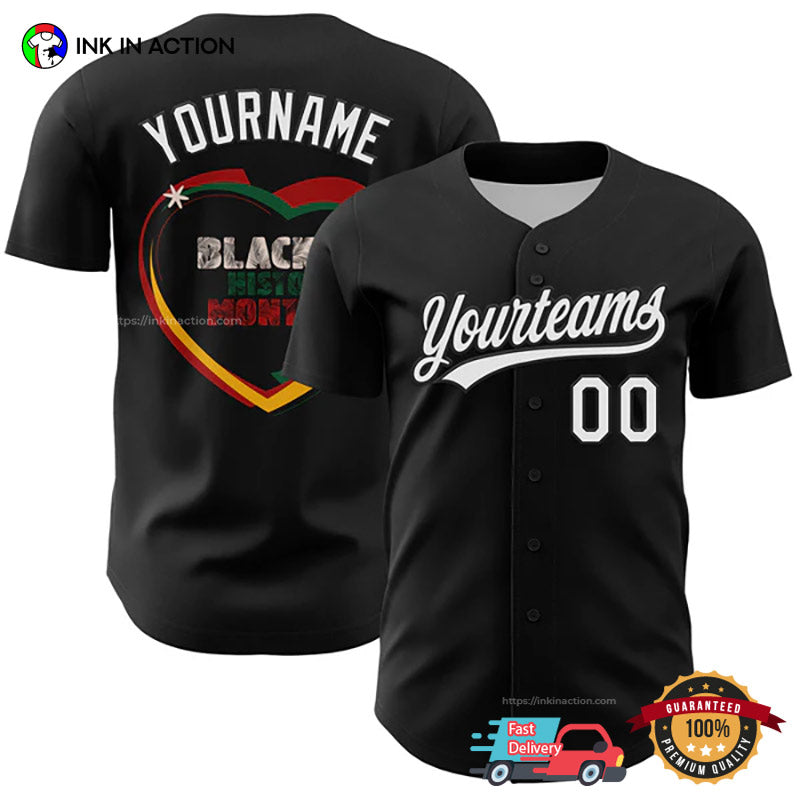 Custom Africa America Black History Month Baseball Jersey Unisex T-shirt, Sweatshirt, Hoodie, Long Sleeve Tee - T-Shirt, Sweatshirt, Hoodie