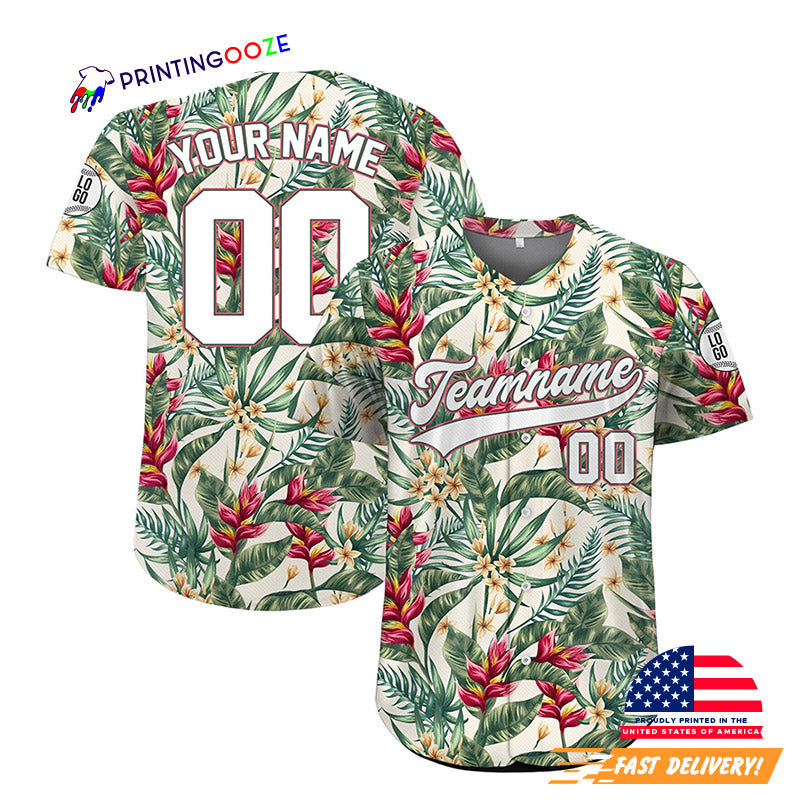 Custom Beach Vacation Tropical Trees Baseball Jersey Unisex T-shirt, Sweatshirt, Hoodie, Long Sleeve Tee - T-Shirt, Sweatshirt, Hoodie