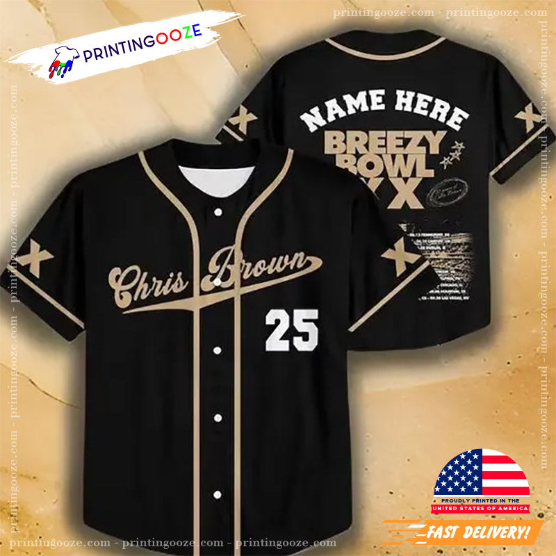 Custom Breezy Bowl XX 2025 Baseball Jersey Unisex T-shirt, Sweatshirt, Hoodie, Long Sleeve Tee - T-Shirt, Sweatshirt, Hoodie