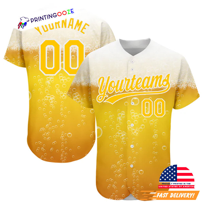 Custom Happy International Beer Day Baseball Jersey Unisex T-shirt, Sweatshirt, Hoodie, Long Sleeve Tee - T-Shirt, Sweatshirt, Hoodie