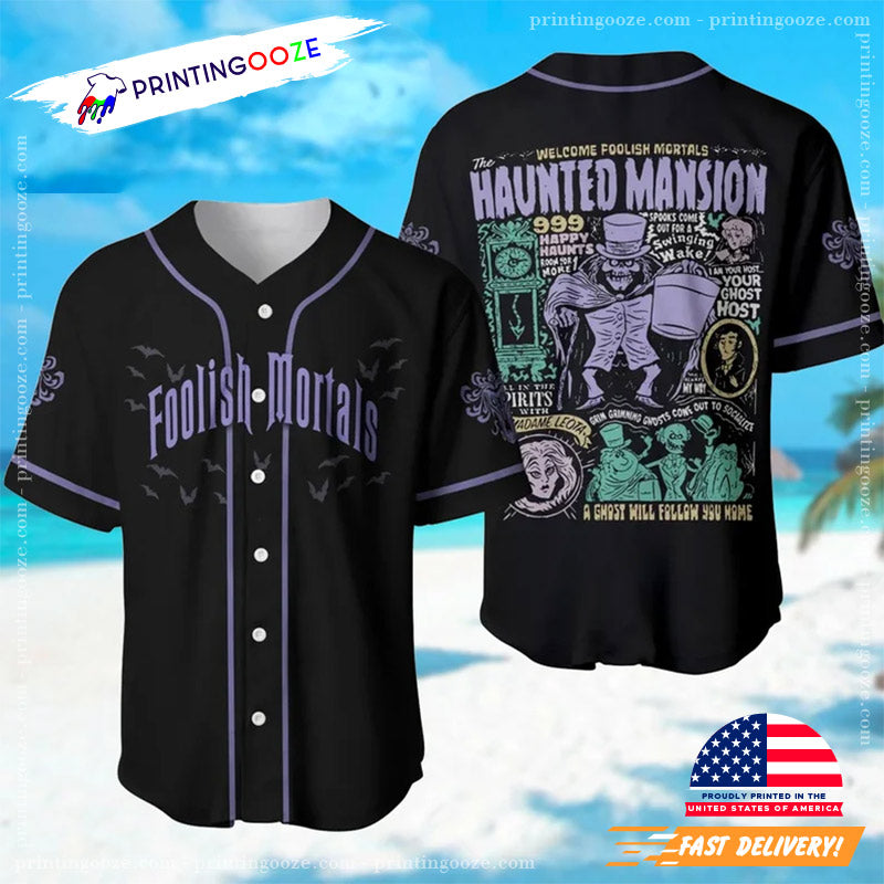 Custom Haunted Mansion Map Horror Party Baseball Jersey Unisex T-shirt, Sweatshirt, Hoodie, Long Sleeve Tee - T-Shirt, Sweatshirt, Hoodie